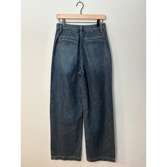 NEW Madewell Wide-Leg Harlow Airy Denim High-Rise Relaxed Dark Jeans 26 Tall - Picture 15 of 16